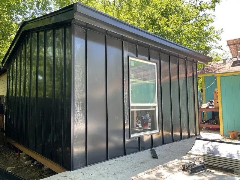 Black standing seam metal wall panels for Metal Roof Installation in North Myrtle Beach