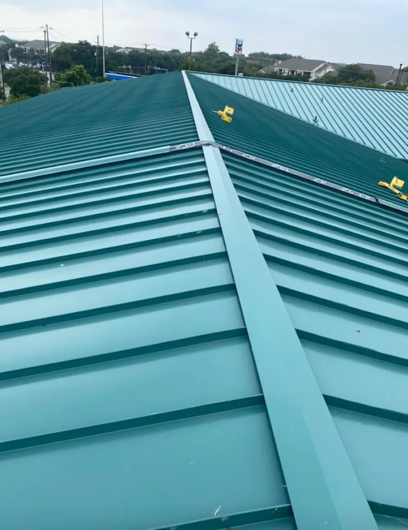 Green commercial metal roof ridge and valley for Metal Roof Repair in North Myrtle Beach